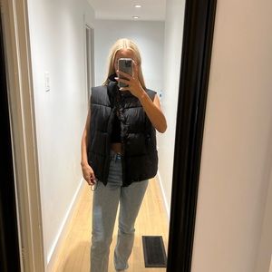 Black puffer vest